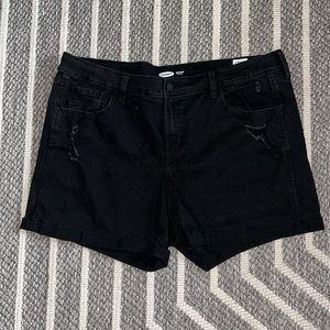 Black Ripped Boyfriend Jean Shorts